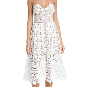 Self Portrait White Azalea Dress (Size US 4)